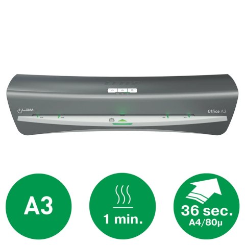 Laminator iLam OFFICE A3 230V srebrny 72530084 LEITZ Laminator iLam OFFICE A3 230V srebrny 72530084 LEITZ