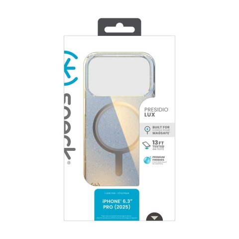 Speck Presidio Lux MagSafe - Etui iPhone 17 Pro (Hyper Mirror Glitter / Silver Metallic)
