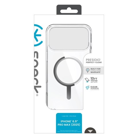 Speck Presidio Perfect Clear MagSafe - Etui iPhone 17 Pro Max (Clear / Silver) Speck Presidio Perfect Clear MagSafe - Etui iPhone 17 Pro Max (Clear / Silver)