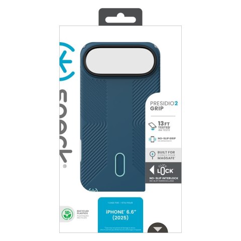Speck Presidio2 Grip ClickLock & MagSafe - Etui iPhone 17 Air (Deep Sea / Silver Metallic / Spell Blue) Speck Presidio2 Grip ClickLock & MagSafe - Etui iPhone 17 Air (Deep Sea / Silver Metallic / Spell Blue)