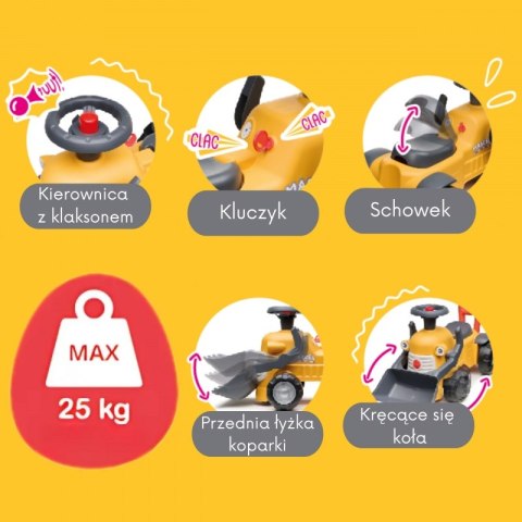 FALK Chodzik Jeździk Koparka Marcel 2w1 FALK Chodzik Jeździk Koparka Marcel 2w1