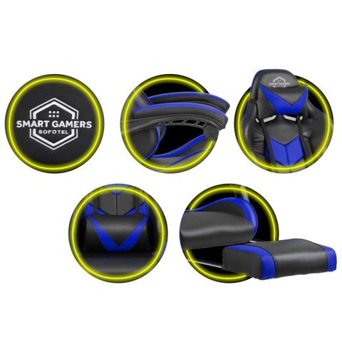 Fotel biurowy dla gracza Sofotel Cerber czarno-niebieski Fotel biurowy dla gracza Sofotel Cerber czarno-niebieski