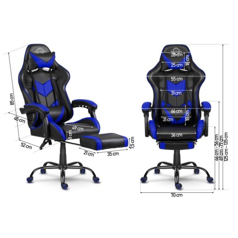 Fotel biurowy dla gracza Sofotel Cerber czarno-niebieski Fotel biurowy dla gracza Sofotel Cerber czarno-niebieski