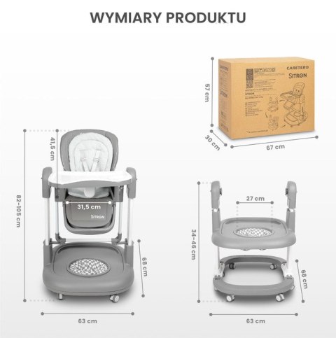 KRZESEŁKO DO KARMIENIA SITRON GREY KRZESEŁKO DO KARMIENIA SITRON GREY