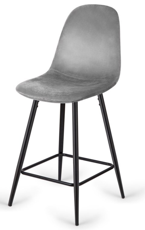 Krzesło barowe AVA GREY VELVET hoker BAR Krzesło barowe AVA GREY VELVET hoker BAR