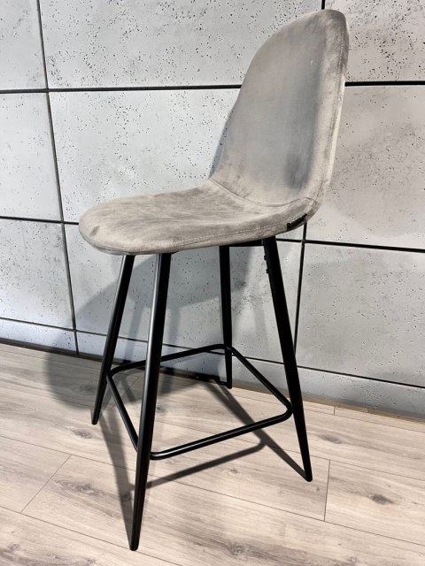 Krzesło barowe AVA GREY VELVET hoker BAR Krzesło barowe AVA GREY VELVET hoker BAR