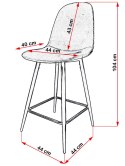 Krzesło barowe AVA GREY VELVET hoker BAR