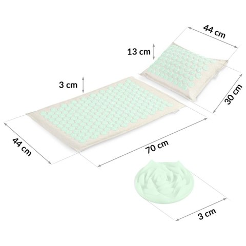 Mata do akupresury z kolcami Neo-Sport 190201 szaro-miętowa Mata do akupresury z kolcami Neo-Sport 190201 szaro-miętowa
