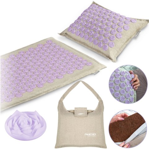 Mata do akupresury z kolcami Neo-Sport NS902- szaro-lawendowa Mata do akupresury z kolcami Neo-Sport NS902- szaro-lawendowa