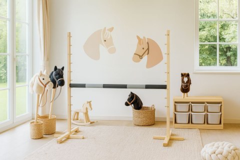 Przeszkoda skokowa do Hobby Horse 120cm, belka czarno-srebrna