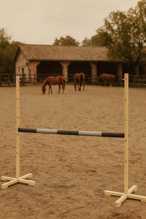 Przeszkoda skokowa do Hobby Horse 120cm, belka czarno-srebrna