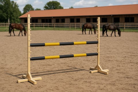 Przeszkoda skokowa do Hobby Horse 120cm, belka czarno-złota Przeszkoda skokowa do Hobby Horse 120cm, belka czarno-złota