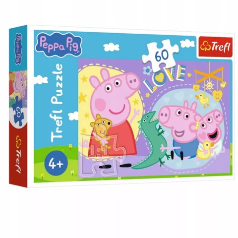 Puzzle Szczęśliwa świnka, Świnka Peppa 60 elementów Trefl 17414 Puzzle Szczęśliwa świnka, Świnka Peppa 60 elementów Trefl 17414