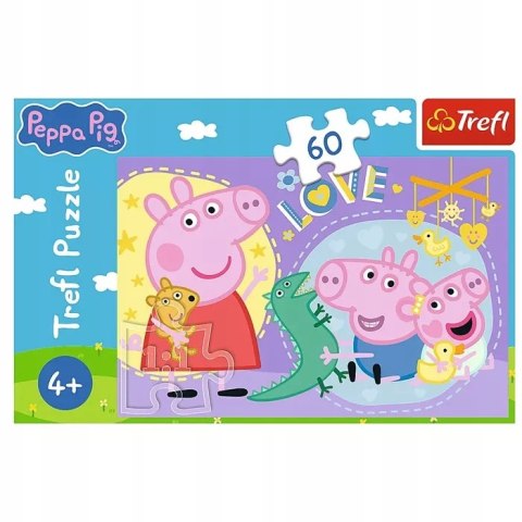 Puzzle Szczęśliwa świnka, Świnka Peppa 60 elementów Trefl 17414 Puzzle Szczęśliwa świnka, Świnka Peppa 60 elementów Trefl 17414
