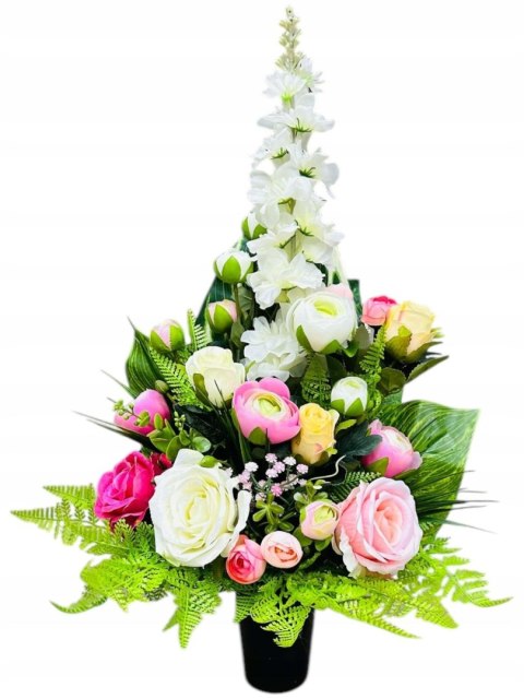 Stroik kompozycja kwiaty grób cmentarz bukiet do wazon sztuczny