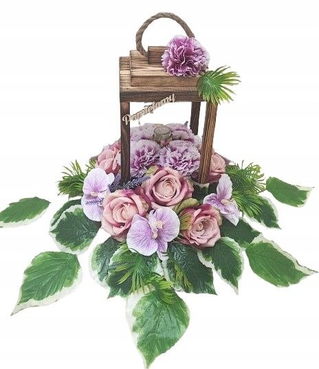 WIĄZANKA STROIK NA CMENTARZ GRÓB DREWNIANY LAMPION NAGROBNY LATARNIA