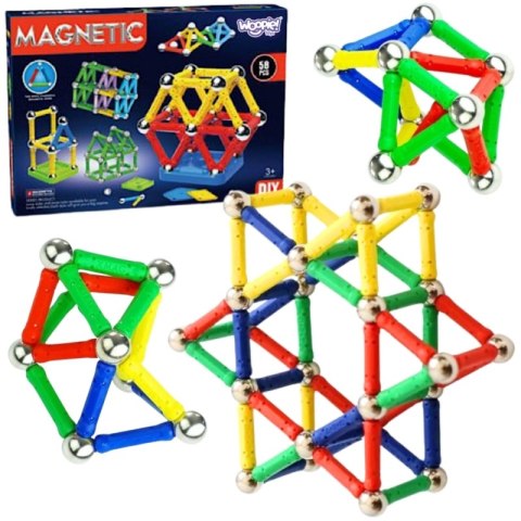 WOOPIE Klocki Magnetyczne Konstrukcyjne 3D 58 el. WOOPIE Klocki Magnetyczne Konstrukcyjne 3D 58 el.