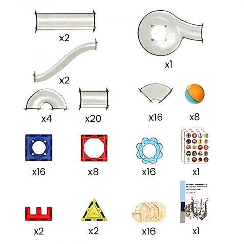 WOOPIE Klocki Magnetyczne Konstrukcyjne 3D Zestaw Edukacyjny Tor Kulkowy 113 el. WOOPIE Klocki Magnetyczne Konstrukcyjne 3D Zestaw Edukacyjny Tor Kulkowy 113 el.