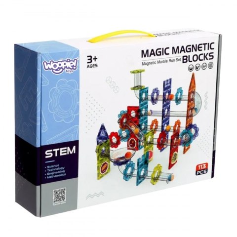 WOOPIE Klocki Magnetyczne Konstrukcyjne 3D Zestaw Edukacyjny Tor Kulkowy 113 el. WOOPIE Klocki Magnetyczne Konstrukcyjne 3D Zestaw Edukacyjny Tor Kulkowy 113 el.