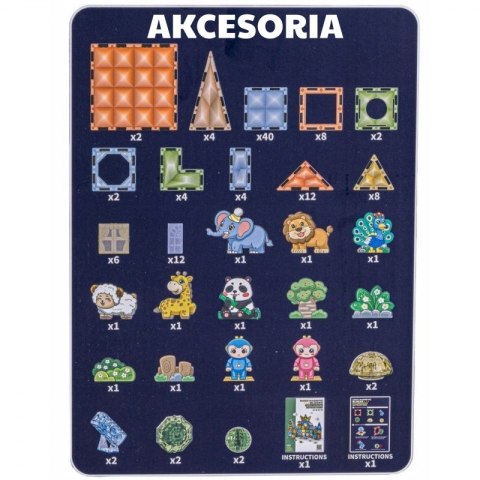 WOOPIE Klocki Magnetyczne Konstrukcyjne Świecące 3D Świat Zwierząt 124el. WOOPIE Klocki Magnetyczne Konstrukcyjne Świecące 3D Świat Zwierząt 124el.
