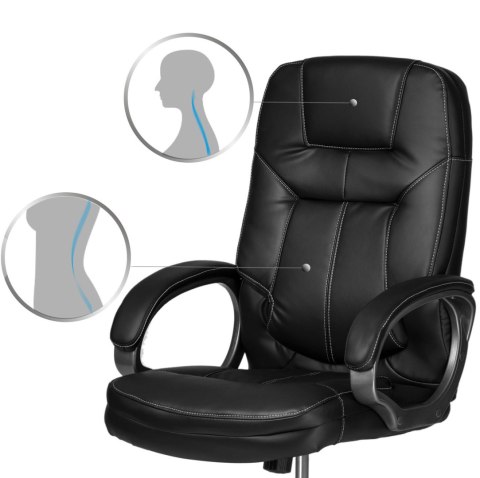 Fotel gabinetowy ze skóry Sofotel 355 czarny Fotel gabinetowy ze skóry Sofotel 355 czarny