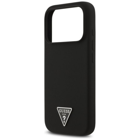 Guess Silicone Triangle Logo MagSafe - Etui iPhone 17 Pro Max (czarny)