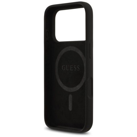 Guess Silicone Triangle Logo MagSafe - Etui iPhone 17 Pro (czarny)