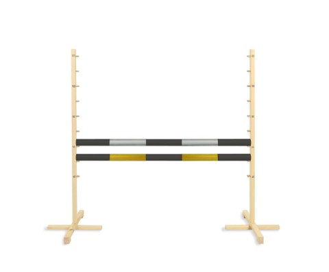 Przeszkoda skokowa do Hobby Horse 120cm, dwie belki - czarno-srebrna i czarno-złota