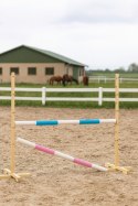Przeszkoda skokowa do Hobby Horse 120cm, dwie belki - jasny niebieski i jasny róż