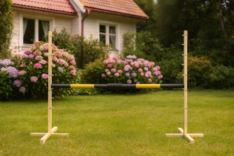 Przeszkoda skokowa do Hobby Horse 160cm, h-120 cm, belka czarno-złota