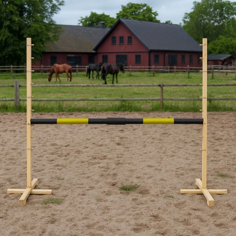 Przeszkoda skokowa do Hobby Horse 160cm, h-120 cm, belka czarno-złota