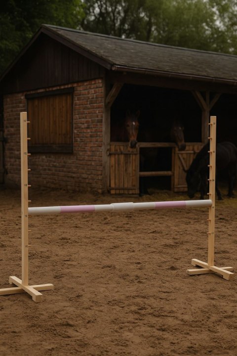 Przeszkoda skokowa do Hobby Horse 160cm, h-120 cm, belka jasny róż