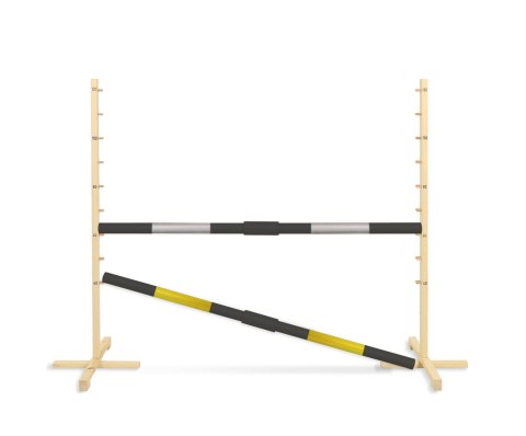 Przeszkoda skokowa do Hobby Horse 160cm, h-120 cm, dwie belki - czarno-złota i czarno-srebrna