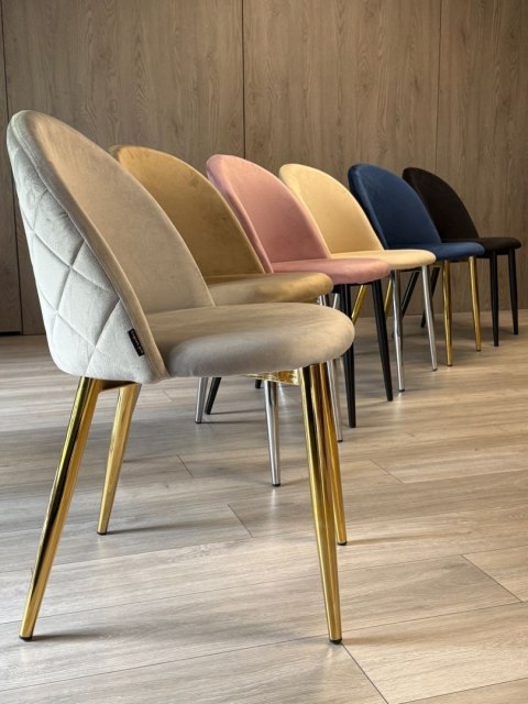 Krzesło tapicerowane GLORIA LIGHT GREY VELVET OUTLET Krzesło tapicerowane GLORIA LIGHT GREY VELVET OUTLET