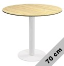 Stół okrągły VICTORY LIGHT WOOD 70 cm MILK