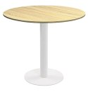 Stół okrągły VICTORY LIGHT WOOD 70 cm MILK
