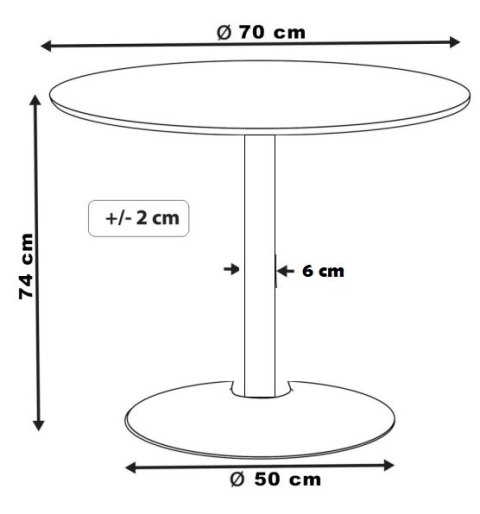 Stół okrągły VICTORY WHITE 70 cm SILVER
