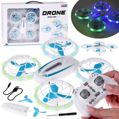 Quadcopter Led Dron efektowne Oświetlenie Super Akrobacje + pilot RC0737 Quadcopter Led Dron efektowne Oświetlenie Super Akrobacje + pilot RC0737