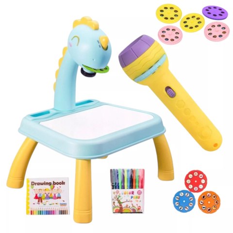 Grający projektor do rysowania z latarką - zestaw do malowania z obrazkami Grający projektor do rysowania z latarką - zestaw do malowania z obrazkami