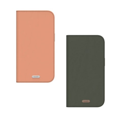 Moshi Overture MagSafe - Skórzane etui 3w1 z klapką iPhone 17 Pro Max (Misty Coral)