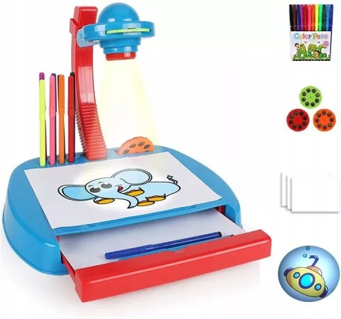 Projektor do rysowania z latarką - zestaw do malowania z obrazkami 888-7606 Projektor do rysowania z latarką - zestaw do malowania z obrazkami 888-7606