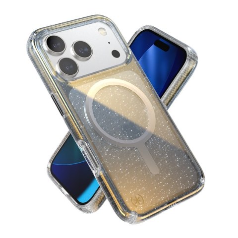 Speck Presidio Lux MagSafe - Etui iPhone 17 Pro (Hyper Mirror Glitter / Silver Metallic)