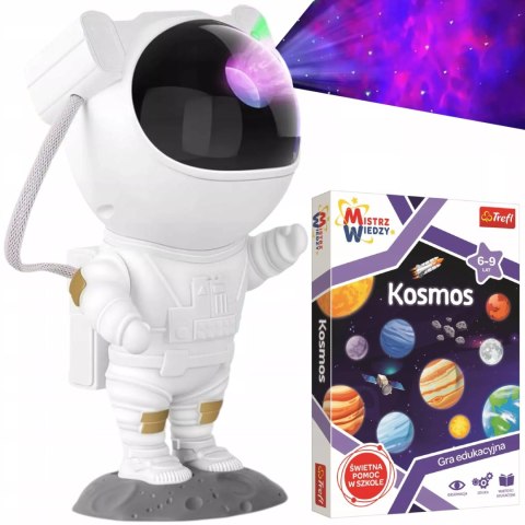 Zestaw Trefl Mistrz Wiedzy Kosmos gra edukacyjna + duży projektor astronauta Zestaw Trefl Mistrz Wiedzy Kosmos gra edukacyjna + duży projektor astronauta