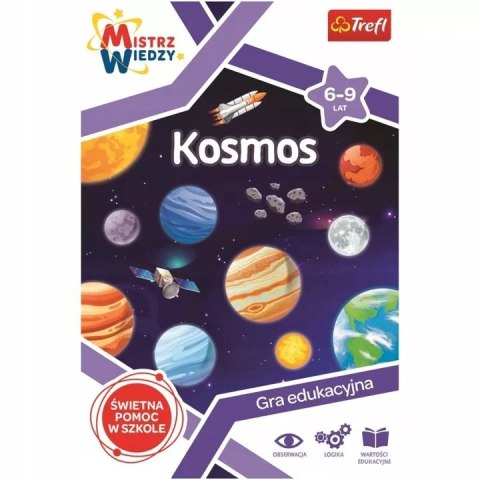 Zestaw Trefl Mistrz Wiedzy Kosmos gra edukacyjna + duży projektor astronauta Zestaw Trefl Mistrz Wiedzy Kosmos gra edukacyjna + duży projektor astronauta