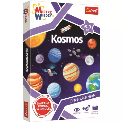 Zestaw Trefl Mistrz Wiedzy Kosmos gra edukacyjna + duży projektor astronauta Zestaw Trefl Mistrz Wiedzy Kosmos gra edukacyjna + duży projektor astronauta