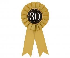 Kotylion 30 urodziny złoto-czarny Beauty&Charm 8 cm Kotylion 30 urodziny złoto-czarny Beauty&Charm 8 cm