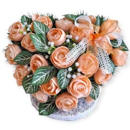 STROIK NA POMNIK KOMPOZYCJA KWIATOWA NA GRÓB SERCE NAGROBNE