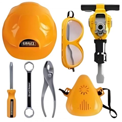 WOOPIE Zestaw Narzędzi Małego Majsterkowicza Gogle Kask Młot Pneumatyczny 21el. WOOPIE Zestaw Narzędzi Małego Majsterkowicza Gogle Kask Młot Pneumatyczny 21el.