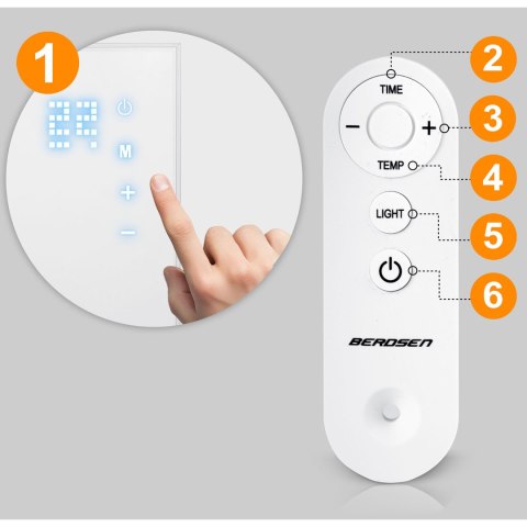 Grzejnik na podczerwień promiennik 600 W Berdsen BD-981 pilot WiFi aplikacja Grzejnik na podczerwień promiennik 600 W Berdsen BD-981 pilot WiFi aplikacja