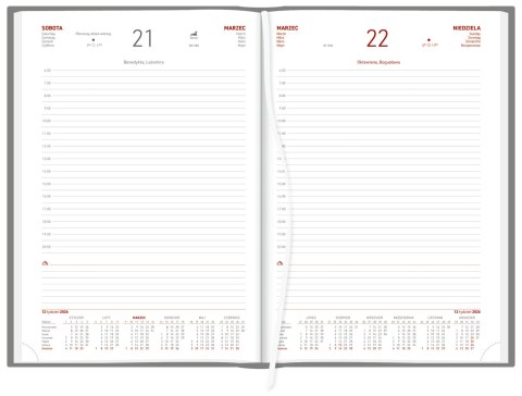 Kalendarz A4 Aluminium STANDARD dzienny p.biały 237 A4DB srebrny Wokół Nas